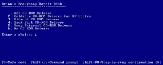 Figure A: This menu lets us select the CD-ROM driver that our ERD will load.